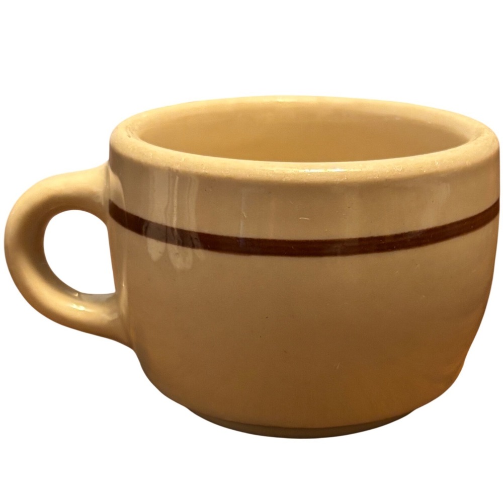 Vintage Sterling Vitrified China Desert Tan Coffee Cup Brown Band Diner Mug USA - Picture 5 of 8